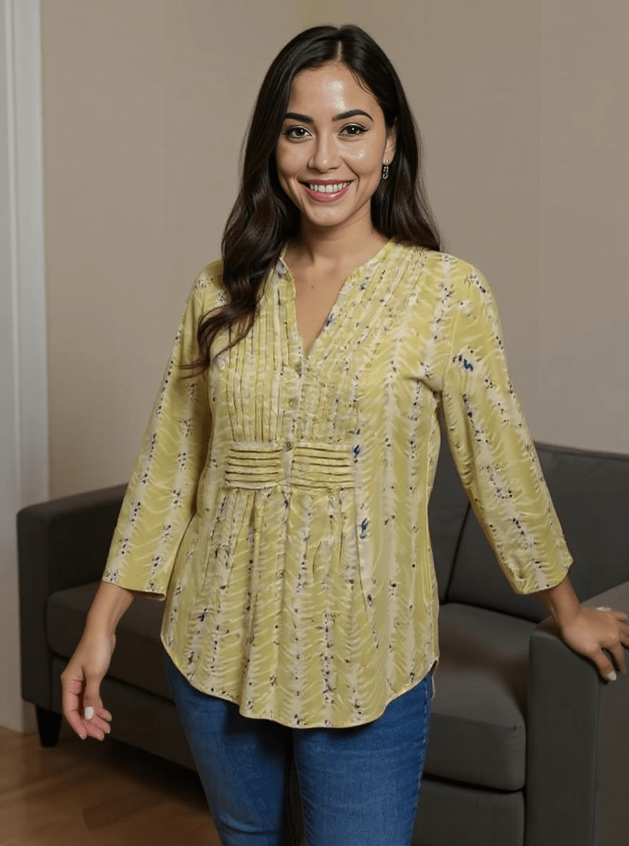 Bright Yellow Cotton Kurti for Women – Elegant Everyday Ethnic Wear