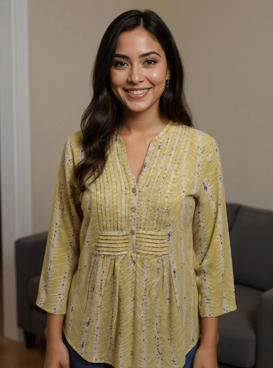 Bright Yellow Cotton Kurti for Women – Elegant Everyday Ethnic Wear