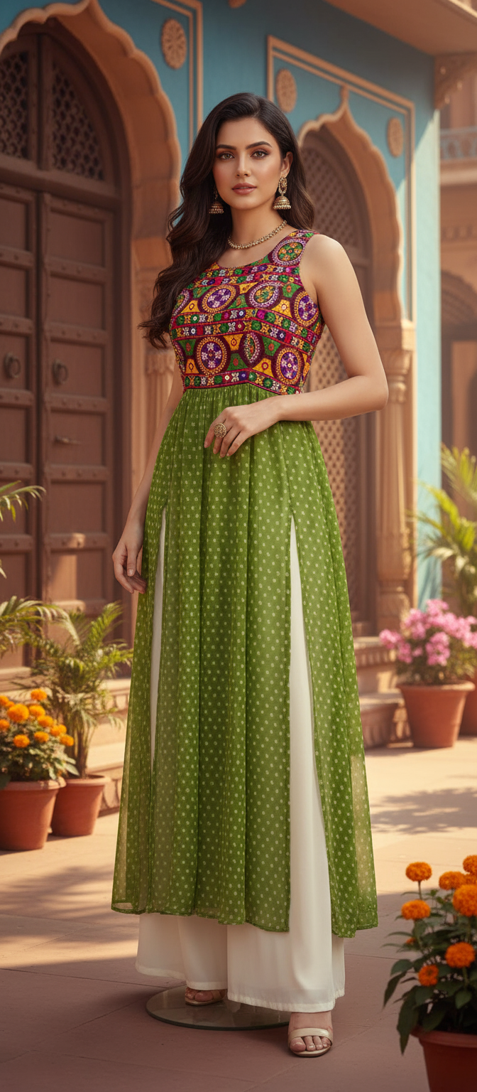 Jaipuri Boho Mirror Embroidered Kurta
