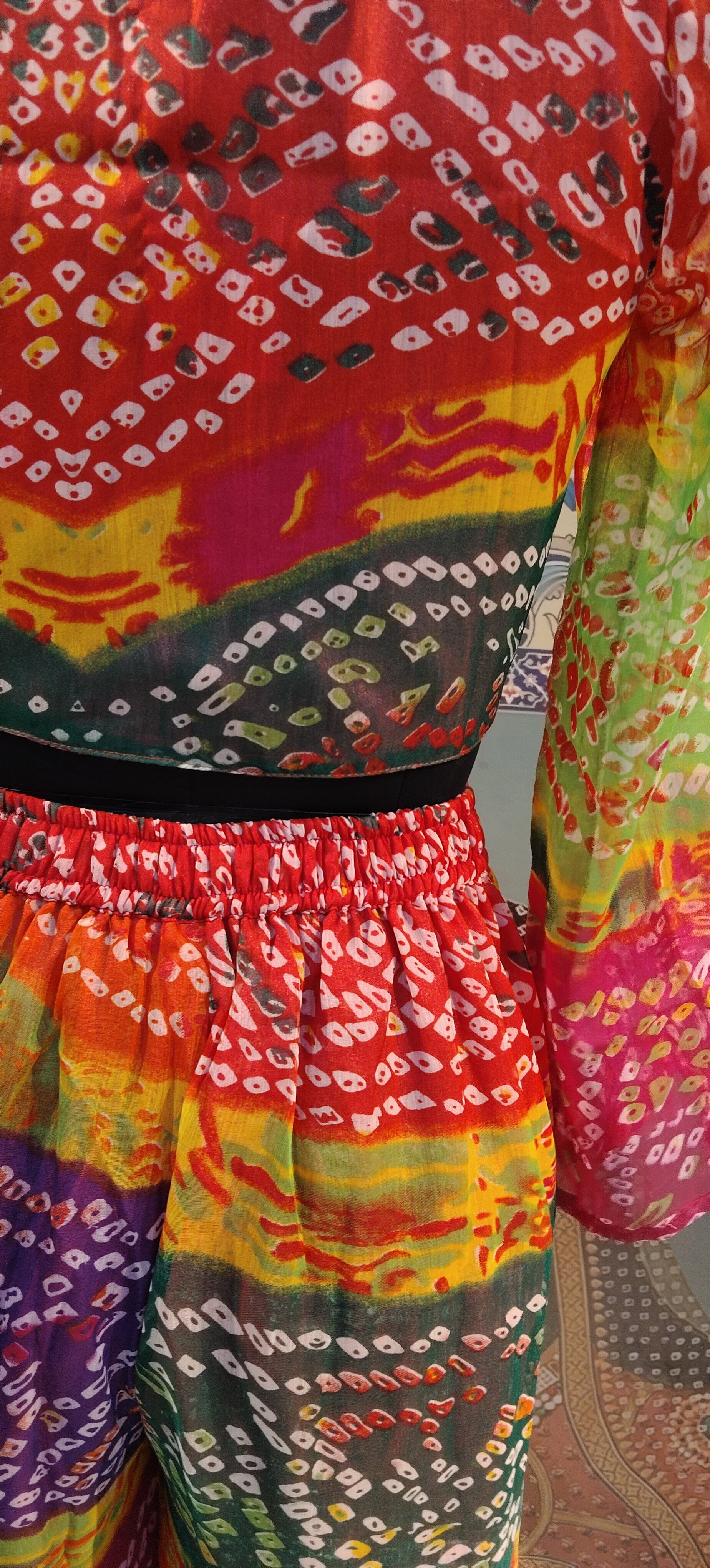 Co-ord Set Bandhini Boho Vibe Multicolor