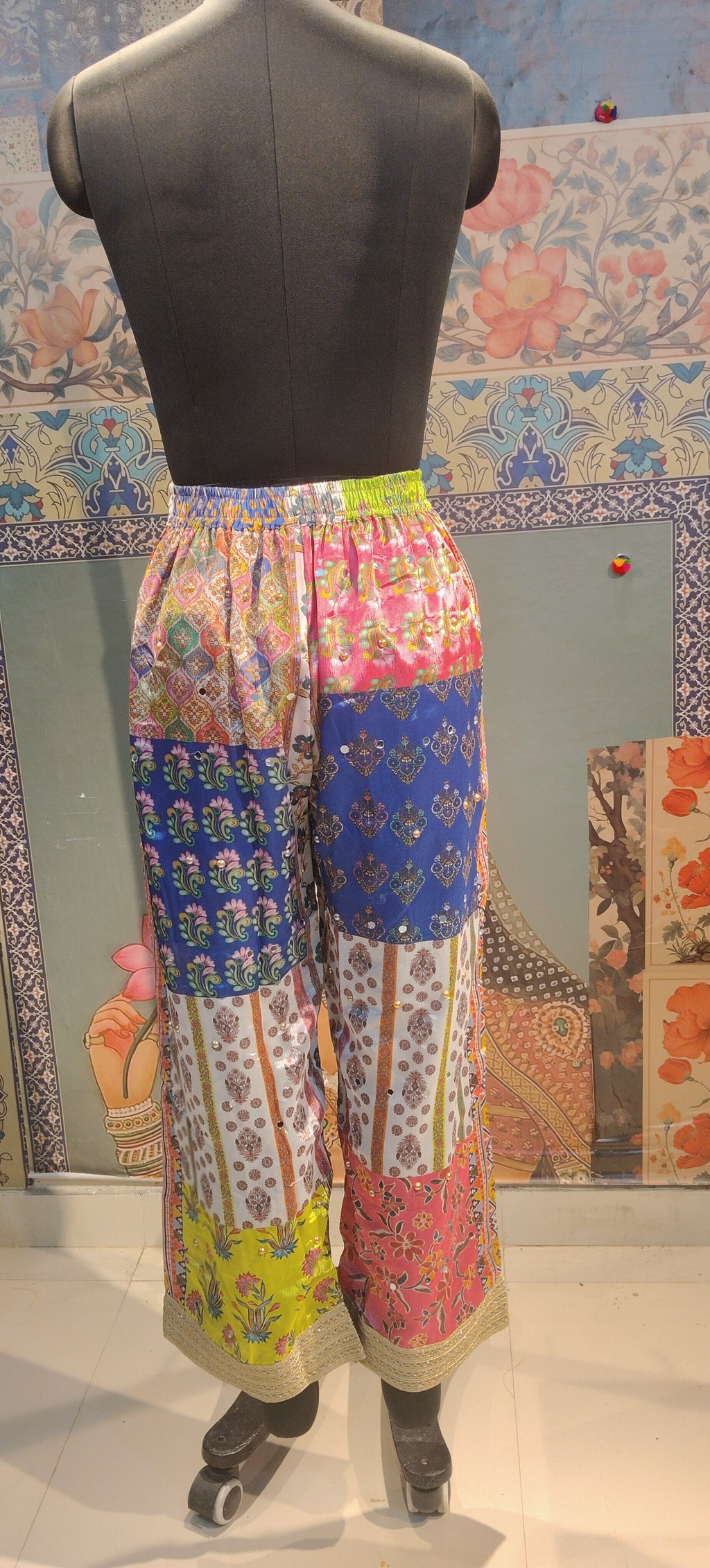White Dazzle Pant Patchwork Hand Embroidery