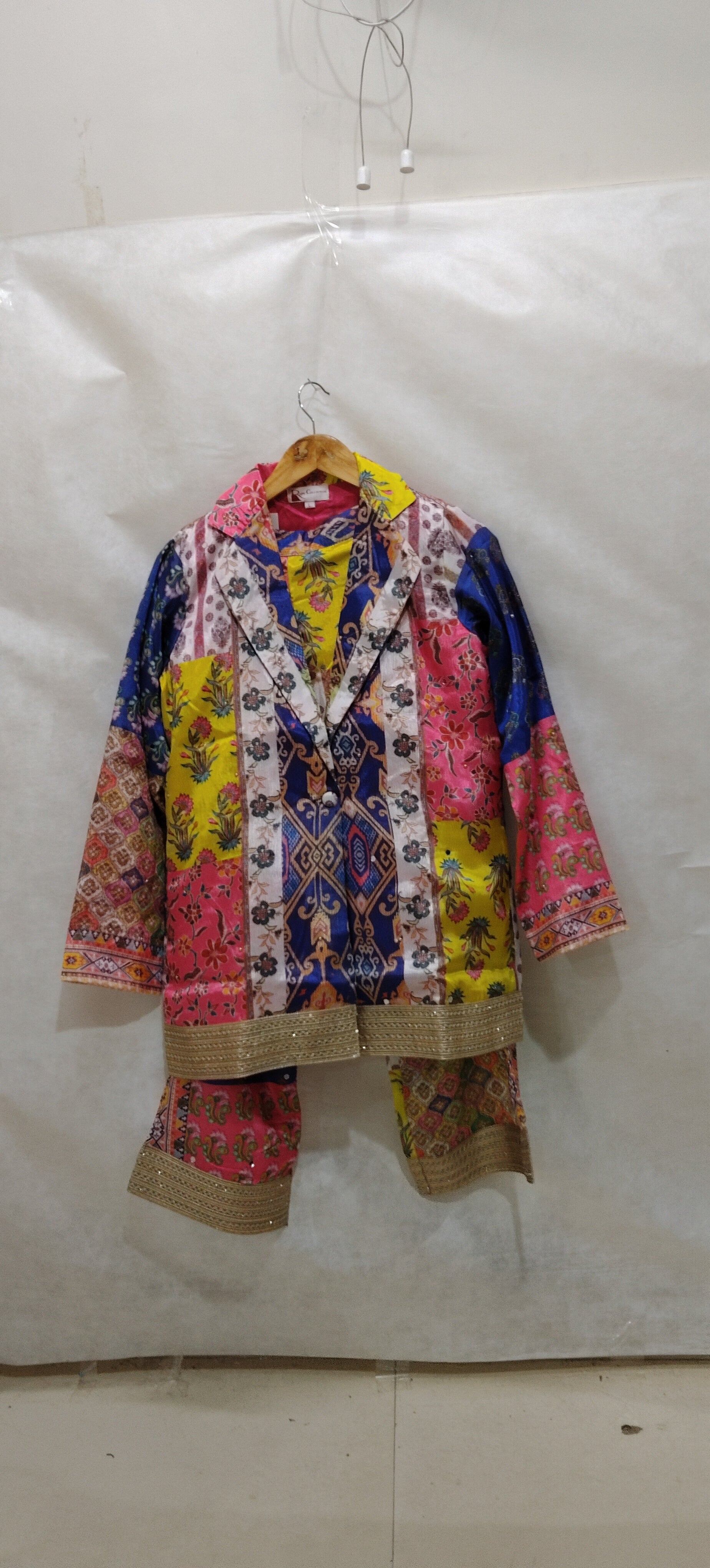 Blazer Set Multicolor Boho Fusion Printed