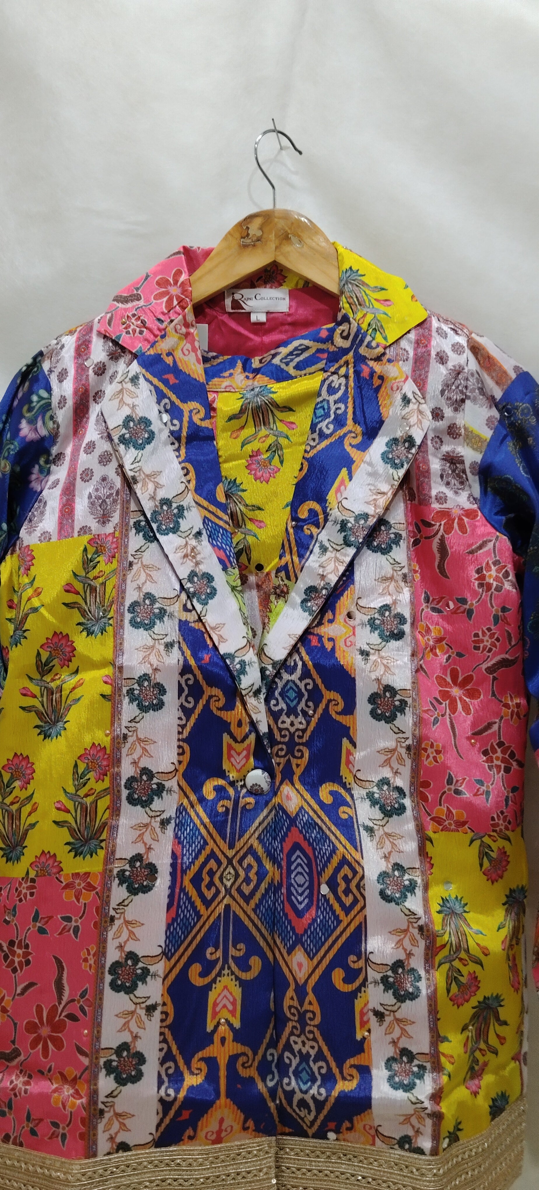 Blazer Set Multicolor Boho Fusion Printed